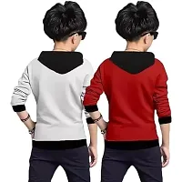 Stylish Cotton Blend Printed Long Sleeve Hooded T-Shirt For Boys Pack Of 2-thumb1