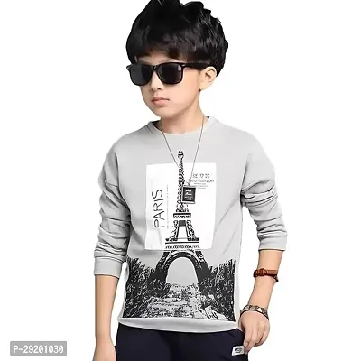 Stylish Cotton Blend Printed Long Sleeve T-Shirt For Boys-thumb0