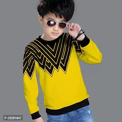 Stylish Cotton Blend Printed Long Sleeve T-Shirt For Boys-thumb0