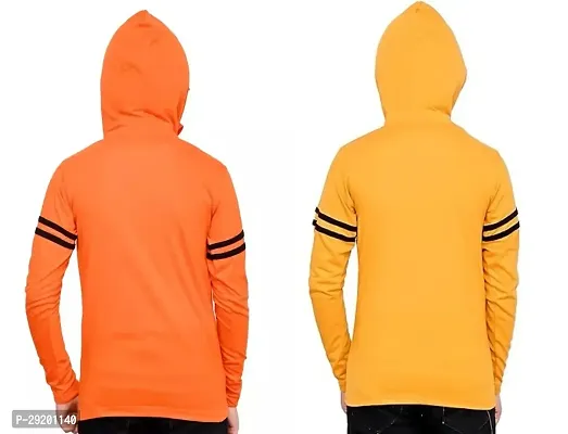 Stylish Cotton Blend Solid Long Sleeve Hooded T-Shirt For Boys Pack Of 2-thumb2