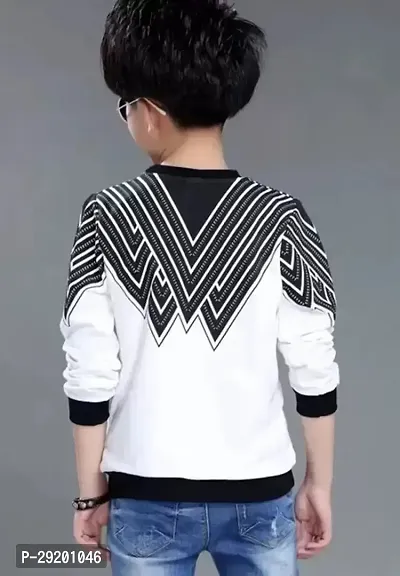 Stylish Cotton Blend Printed Long Sleeve T-Shirt For Boys-thumb2