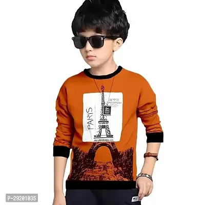 Stylish Cotton Blend Printed Long Sleeve T-Shirt For Boys-thumb0