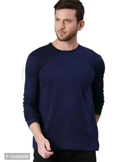 SHOPHOLIC | Cotton Blend Long Sleeve Round Neck | T-Shirt for Men  BOY (X-Large, Dark Blue)