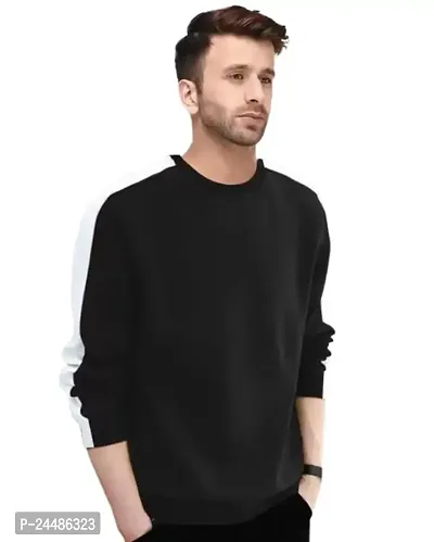 SHOPHOLIC | Cotton Blend Long Sleeve Round Neck | T-Shirt for Men  BOY (Large, Black)
