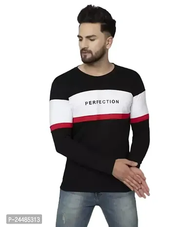 SHOPHOLIC | Cotton Blend Classic FIT | Long Sleeve Round Neck | T-Shirt for Men  BOY (Medium, Carbon Black)