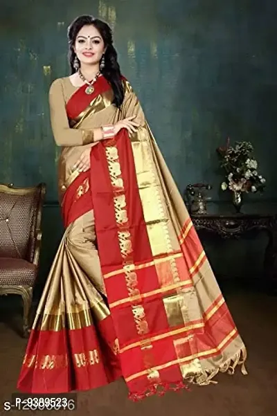 H B Creation Soft cotton silk Saree WITH Blouse, Free Size