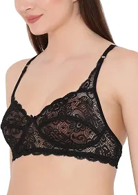 Fancy Black Net Lace Non Padded Bras For Women-thumb4