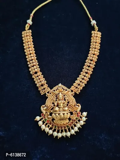 Shimmering Golden Alloy Jewellery Set For Women-thumb0