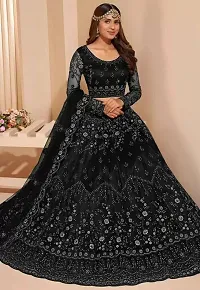 Women's Net Embroidered Lehenga Choli  Dupatta Set-thumb4