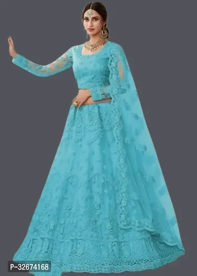 Embroidered Soft Net beautiful Wedding Wear Lehenga Choli-thumb0