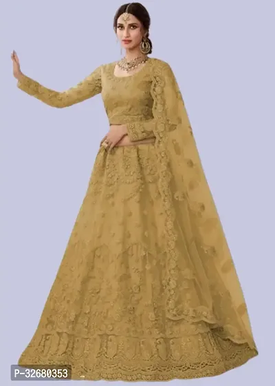 Embroidered Soft Net beautiful Wedding Wear Lehenga Choli-thumb0