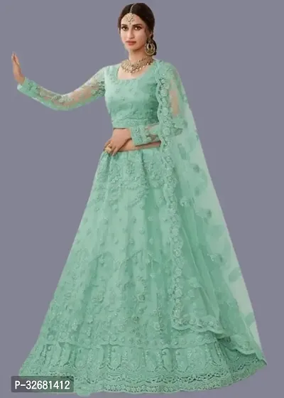 Embroidered Soft Net beautiful Wedding Wear Lehenga Choli-thumb0