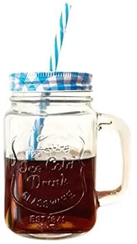 Glass Mason Jar Cups With Handle 450 Ml-thumb1