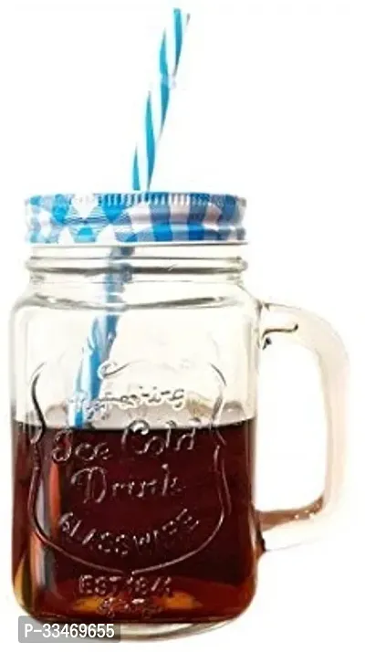 Glass Mason Jar Cups With Handle 450 Ml-thumb2