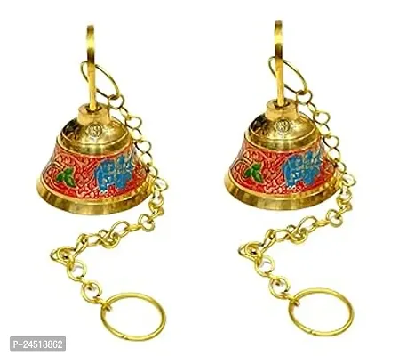 Brass Antique Hanging Bell For Wall Door Mandir Temple Pooja