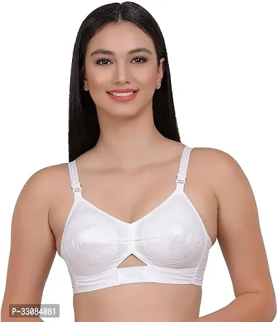 Stylish White Cotton Solid Bras For Women-thumb0