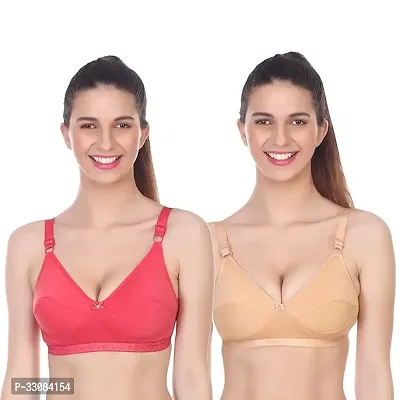 Stylish Multicoloured Cotton Solid Bras For Women Pack of 2-thumb0