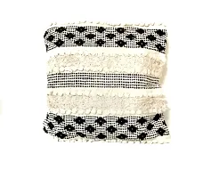 Fabricart Cotton  Jute Cushion, Ethnic Throw/Pillow Cover for Home Decor Hand Woven Rug Pillow Cover for Sofa Antique Design Cushion Cover for Living Room Decor | Pack of 1 (Black Dot 12 by 18)-thumb1