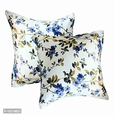 FABRICART Floral Collection : Cutesy 2 pc Cushion Cover | Euro Shams | Pillow Cover | Throw Pillow | Decorative Cushion Floral Pattern | (12 x12 inches)-thumb0