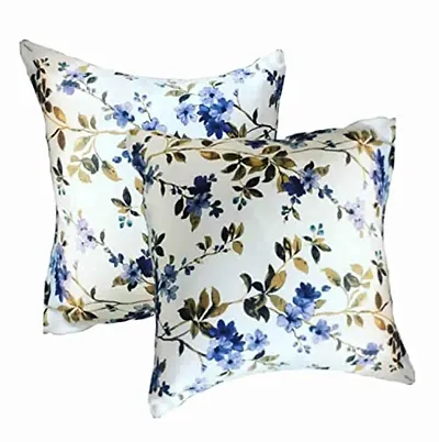 FABRICART Floral Collection : Cutesy 2 pc Cushion Cover | Euro Shams | Pillow Cover | Throw Pillow | Decorative Cushion Floral Pattern | (12 x12 inches)