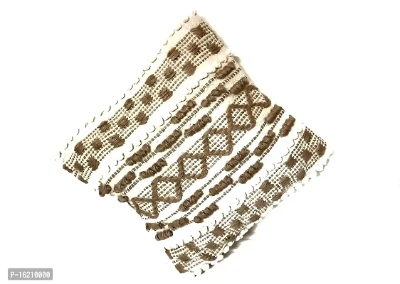 Fabricart Cotton  Jute Cushion, Ethnic Throw/Pillow Cover for Home Decor Hand Woven Rug Pillow Cover for Sofa Antique Design Cushion Cover for Living Room Decor | Pack of 1 (Brown Cross 12 by 18)