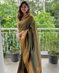 Smooth Kanjeevaram Pure Silk Zari Saree Traditional Women's Wedding Piece Bollywood Designer (GREEN-1)-thumb4