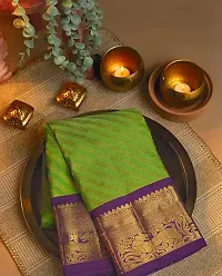 Sareeko Classy Green Kanchipuram Silk Saree | Indian Ethnic Wear | Traditional Women's Wedding Piece Bollywood Designer-thumb1