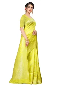 WOMEN'S KANJEEVARAM/ART SILK SAREE ZARI BORDER YELLOW COLOR SAARI | INDIAN ETHNIC WEAR-thumb2