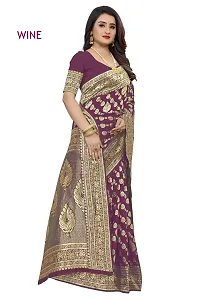 Banarasi Silk Saree | Indian Ethnic Wear | Traditional Women's Wedding Piece Bollywood Designer (Purple)-thumb2