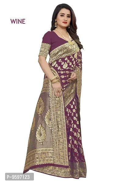 Banarasi Silk Saree | Indian Ethnic Wear | Traditional Women's Wedding Piece Bollywood Designer (Purple)-thumb3