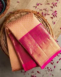 Sareeko Peace Silk Kanjeevaram Women""s Banarasi Zari Woven Saree | Indian Ethnic Wear | Traditional Women's Wedding Piece Bollywood Designer-thumb3