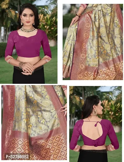 Stylish Multicoloured Art Silk Saree With Blouse Piece For Women-thumb3