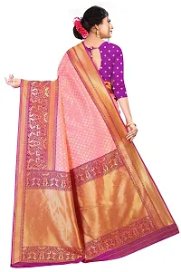 Kanjeevaram Silk Saree Traditional Women's Wedding Piece Bollywood Designer Malmal-thumb1