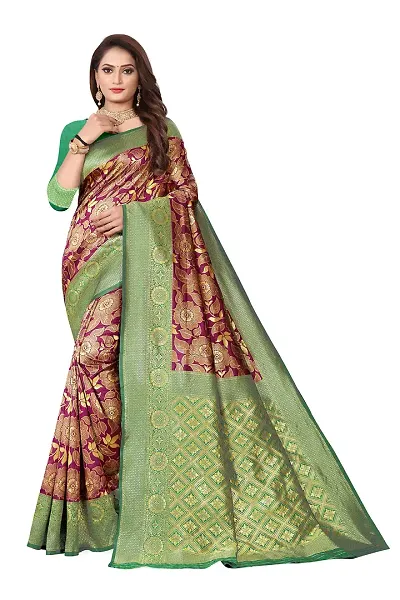 Kanjeevaram Silk Saree| Indian Ethnic Wear | Traditional Women's Wedding Piece Bollywood Designer