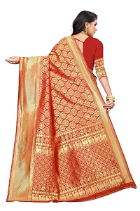 Kanchipuram Studio Wedding Banarasi Silk Saree | Indian Ethnic Wear | Traditional Women's Wedding Piece Bollywood Designer (Red)-thumb1