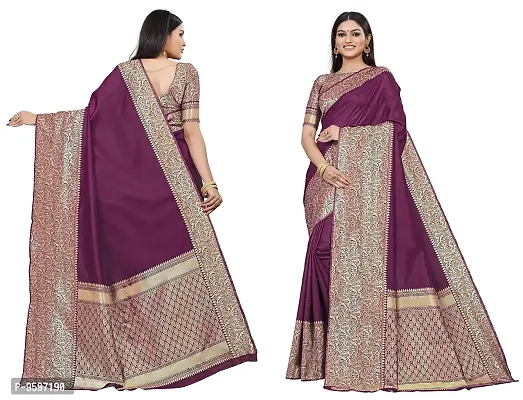 Smooth Kanjeevaram Silk Saree Pure Zari Traditional Women's Wedding Piece Bollywood Designer (WINE)-thumb3