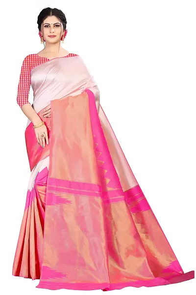 Sttylish Women Silk Blend Saree with Blouse Piece