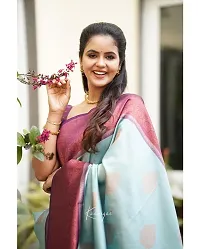 Stylish Blue Art Silk Saree With Blouse Piece For Women-thumb4