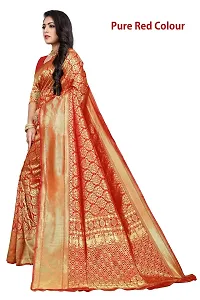 Kanchipuram Studio Wedding Banarasi Silk Saree | Indian Ethnic Wear | Traditional Women's Wedding Piece Bollywood Designer (Red)-thumb2