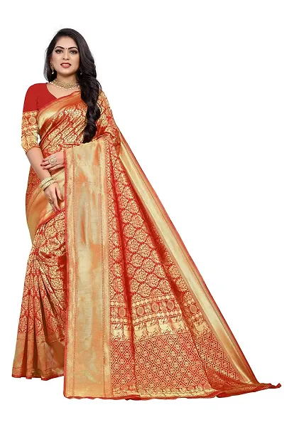 Stylish Blend Saree with Blouse piece For Women