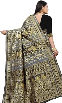 Kanjeevaram Silk Saree Traditional Women's Wedding Piece Bollywood Designer-thumb2