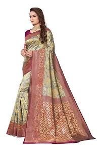 Kanjeevaram Silk Saree| Indian Ethnic Wear | Traditional Women's Wedding Piece Bollywood Designer (Grey Wine)-thumb1