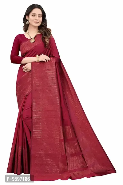 Kanchipuram Printed Ethnic Silk Saree | Indian Ethnic Wear | Traditional Women's Wedding Piece Bollywood Designer (MAROON)-thumb0