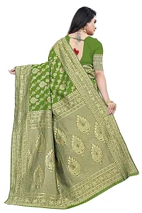 Banarasi Silk Saree | Indian Ethnic Wear | Traditional Women's Wedding Piece Bollywood Designer (Green)-thumb3