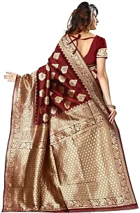 Banarasi Soft Lichi Silk Saree With Beautiful Rich Pallu | Indian Ethnic Wear | Traditional Women's Wedding Piece Bollywood Designer (Maroon)-thumb1