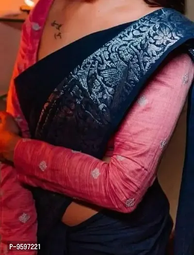 Zari Woven Kanjeevaram Silk Saree | Indian Ethnic Wear | Traditional Women's Wedding Piece Bollywood Designer (Grey)-thumb2