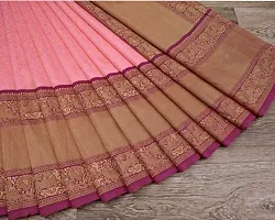 Kanjeevaram Silk Saree Traditional Women's Wedding Piece Bollywood Designer Malmal-thumb2
