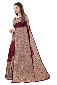 Smooth Kanjeevaram Silk Saree Pure Zari Traditional Women's Wedding Piece Bollywood Designer (MAROON-A)-thumb1