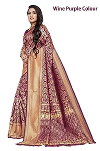 Kanchipuram Studio Wedding Banarasi Silk Saree | Indian Ethnic Wear | Traditional Women's Wedding Wear Sari (WINE)-thumb2