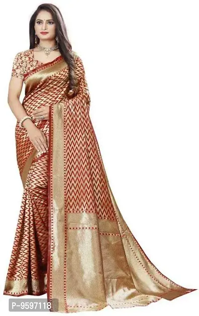 Kanjeevaram Silk Saree Traditional Women's Wedding Piece Bollywood Designer Red-thumb0